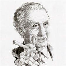 Edgar Cullman drawing portrait