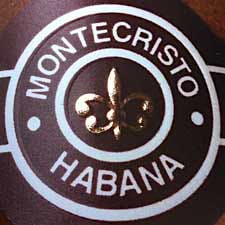 Closeup of new Montecristo cuban cigar band.