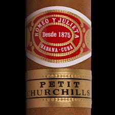 Close up of Romeo y Julieta Petit Churchill cigar.