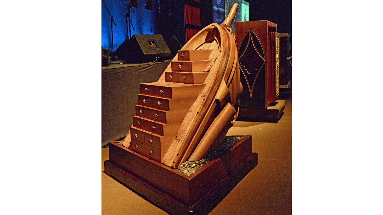 The Montecristo humidor, which looked like a sculpture showing the bow of a wooden boat climbing out of the sea, received the second highest bid of 220,000 euros ($233,000).