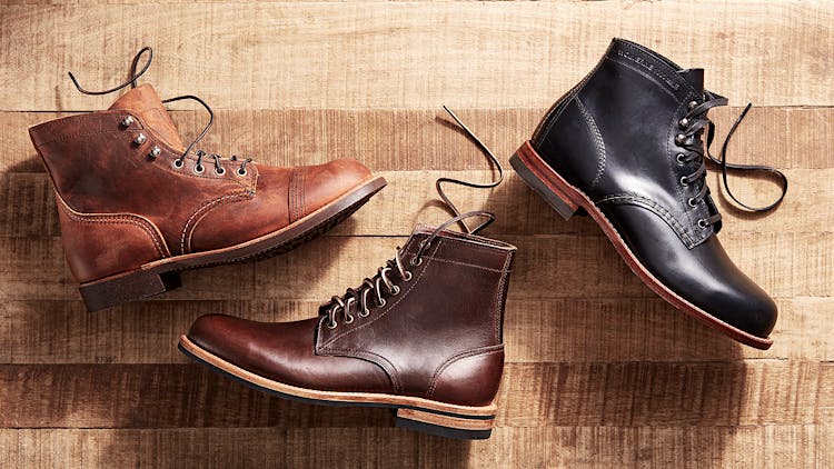 Leather Lace-Up Boots