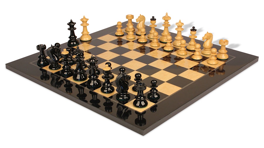 Vienna Coffee House Antique Chess Set and Board