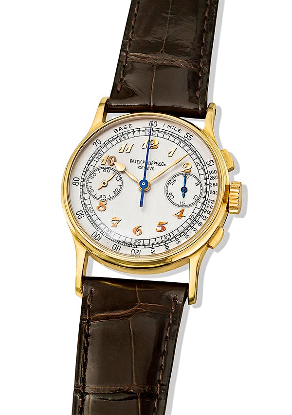 Joe DiMaggio's Patek Philippe on display at The Art of Watches Grand Exhibition.