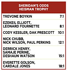 Sheridan's Odds, Heisman's Trophy.