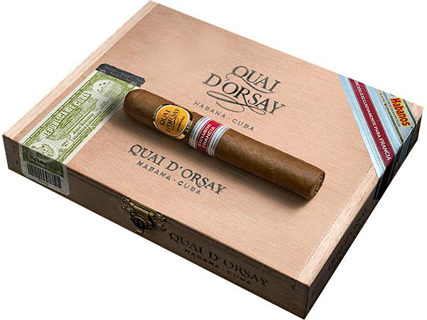 A box of Quai d'Orsay Secreto Cubano cigars without a warning label.