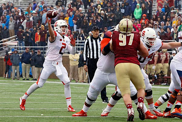 When Syracuse quarterback Eric Dungey is not playing a one-man version of “Survivor” behind the line of scrimmage, he has shown promise.